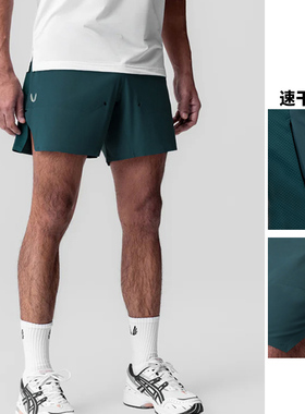 ASRV健身短裤夏季美式速干透气运动跑步训练健身休闲裤拉链四分裤