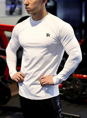 秋冬健身兄弟男士紧身衣健身服上衣跑步速干圆领运动训练长袖T恤