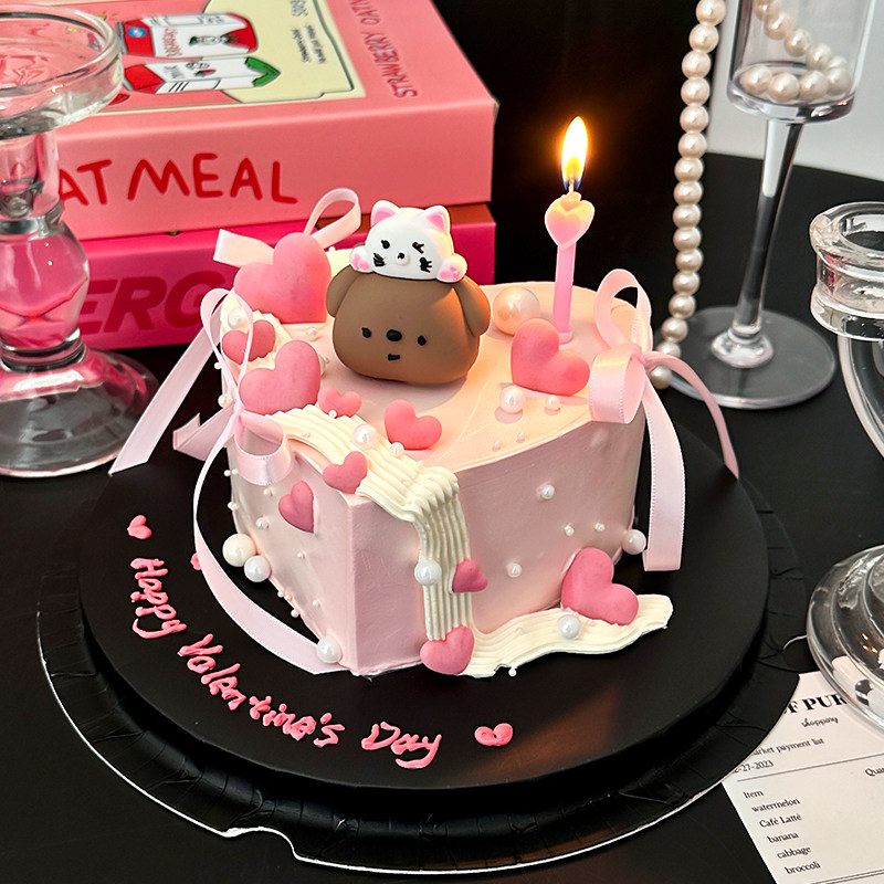 214情人节蛋糕装饰叠叠乐小熊摆件粉色爱心蜡烛蝴蝶结丝带插件,节庆用品/礼品,节日装扮用品,淘宝优惠券,粉丝福利购,淘宝优惠卷