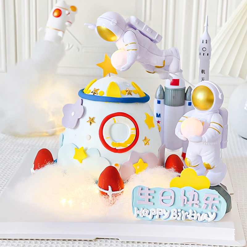宇航员蛋糕航天火箭装饰