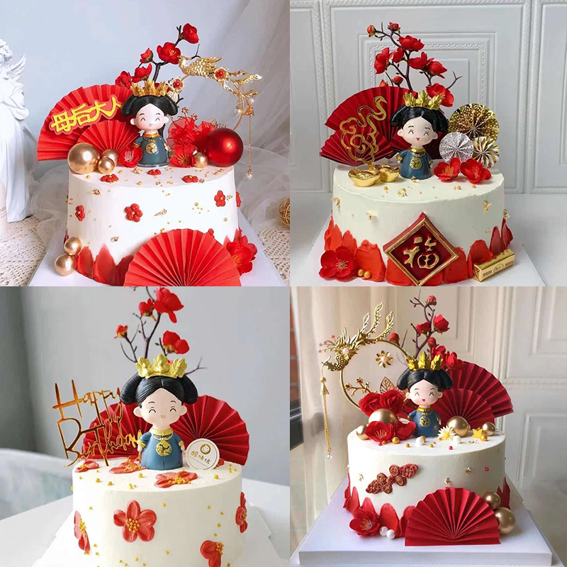 母亲七夕复古皇上梅花凤凰摆件