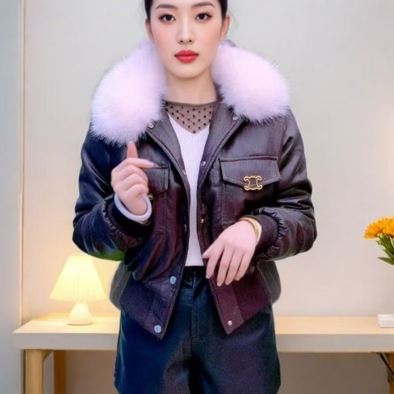 外套皮衣加绒加厚短款2025棉服新款小个子名媛高腰洋气时尚外穿