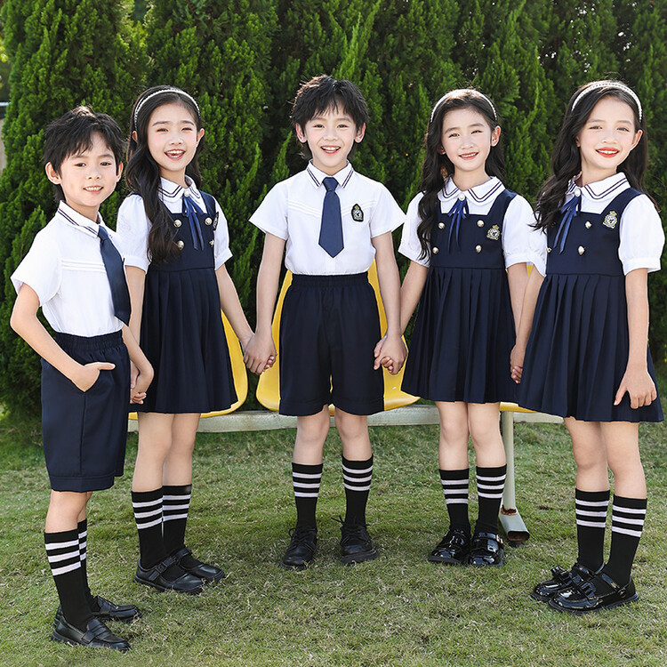 夏季新款中小学生校服套装幼儿园园服儿童连衣裙班服六一节表演服