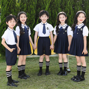 夏季新款中小学生校服套装幼儿园园服儿童连衣裙班服六一节表演服