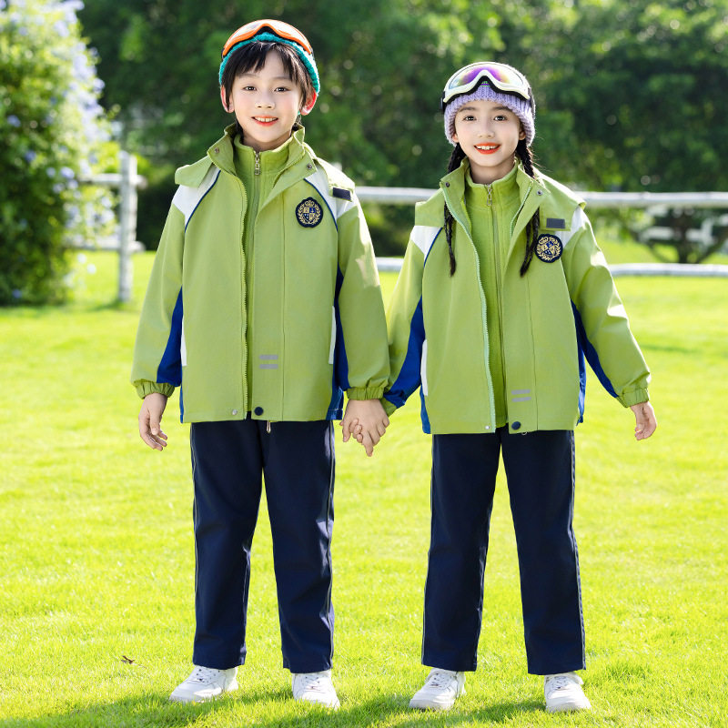 幼儿园园服秋冬装冲锋衣三合一校