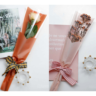 38女神节郁金香单支袋玫瑰花束单支包花纸花艺鲜花包装纸材料