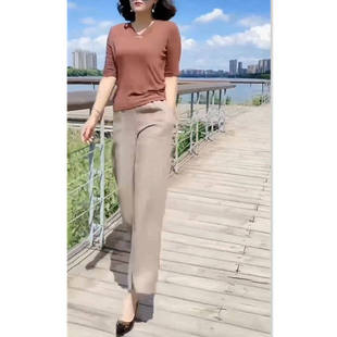 88259大爱美依缘春夏新款时尚修身打底衫 宽松阔腿裤显瘦女