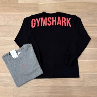 宽松舒适大码 长袖 健身透气运动弹性休闲运动T恤 Gymshark POWER