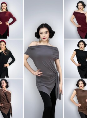 Fairy舞服拉丁舞服教师款大衫秋冬新款拉丁舞上衣女