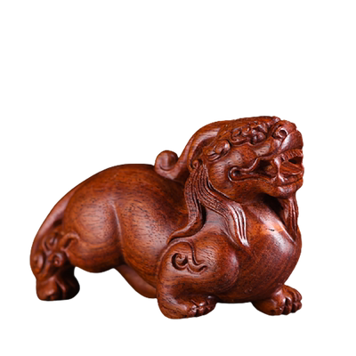 玄同 血檀汉代貔貅摆件木雕工艺品瑞兽家居办公室摆饰摆饰装饰品