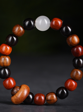 玄同多宝老型珠文玩佛珠手串念珠夜光跑环男女款金丝檀黑檀单圈