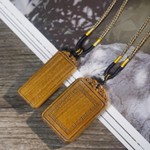 绿檀木雕刻回纹无事牌挂件文玩项链挂饰男女装 饰首饰木雕工艺小件