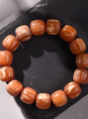 玄同琥珀木老型珠手串东北沉香全满油松明子透光手链全玉化文玩