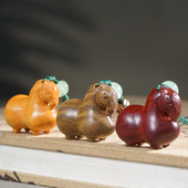 小唐马挂件绿檀木雕刻手把件文玩挂饰礼品生肖钥匙扣文创小件盘玩