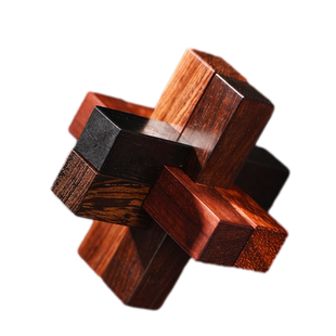 玄同 红木鲁班锁孔明锁六根儿童木制益智玩具小学生单个6根