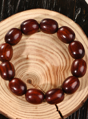玄同血檀非洲小叶紫檀木枣珠文玩佛珠手串手链男女款盘玩念珠