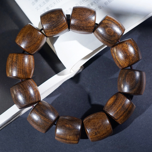 菩萨棋沉香木大直切珠手串佛珠手链念珠文玩木串桶珠男女款 珠串