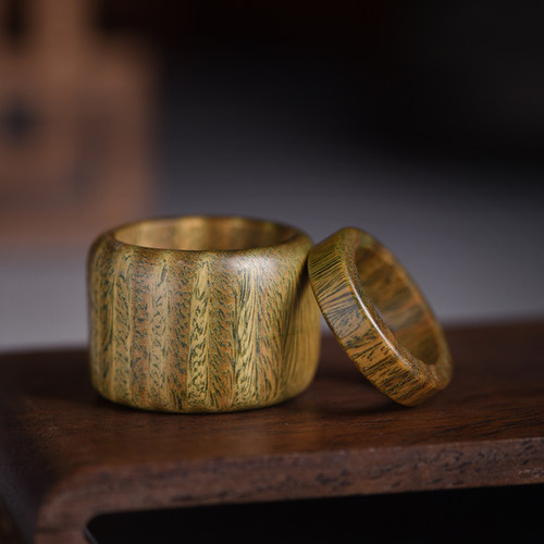 原木手工打磨扳指/戒指