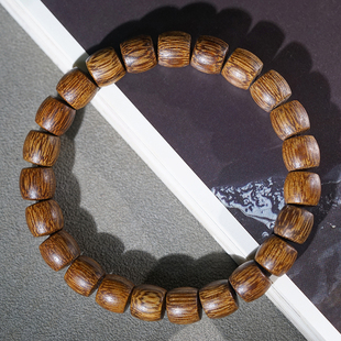 白奇楠沉香木直切珠手串桶珠手链木质男女款 佛珠念珠饰品文玩手饰