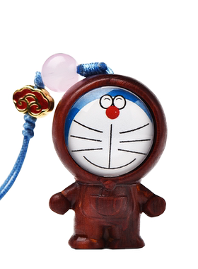 哆啦A梦犀角木雕机器猫挂件玩偶