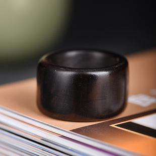 玄同紫光檀黑檀木质扳指指环礼物大拇指把件把玩礼品东非黑黄檀