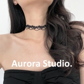 原创黑白蕾丝choker甜美百搭项圈短款 颈带韩国简约项链chocker