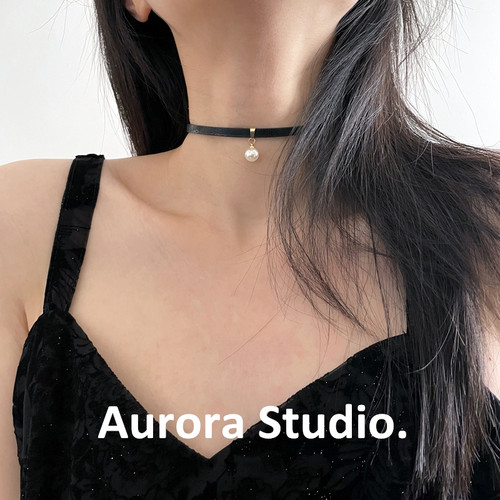 质感裂纹韩国进口PU皮经典项圈