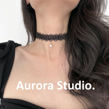 黑/白色 原创甜美蕾丝珍珠choker韩国项圈女短款颈带项链chocker