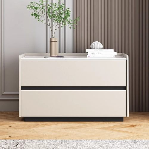 大尺寸实木岩板极简轻奢床头柜