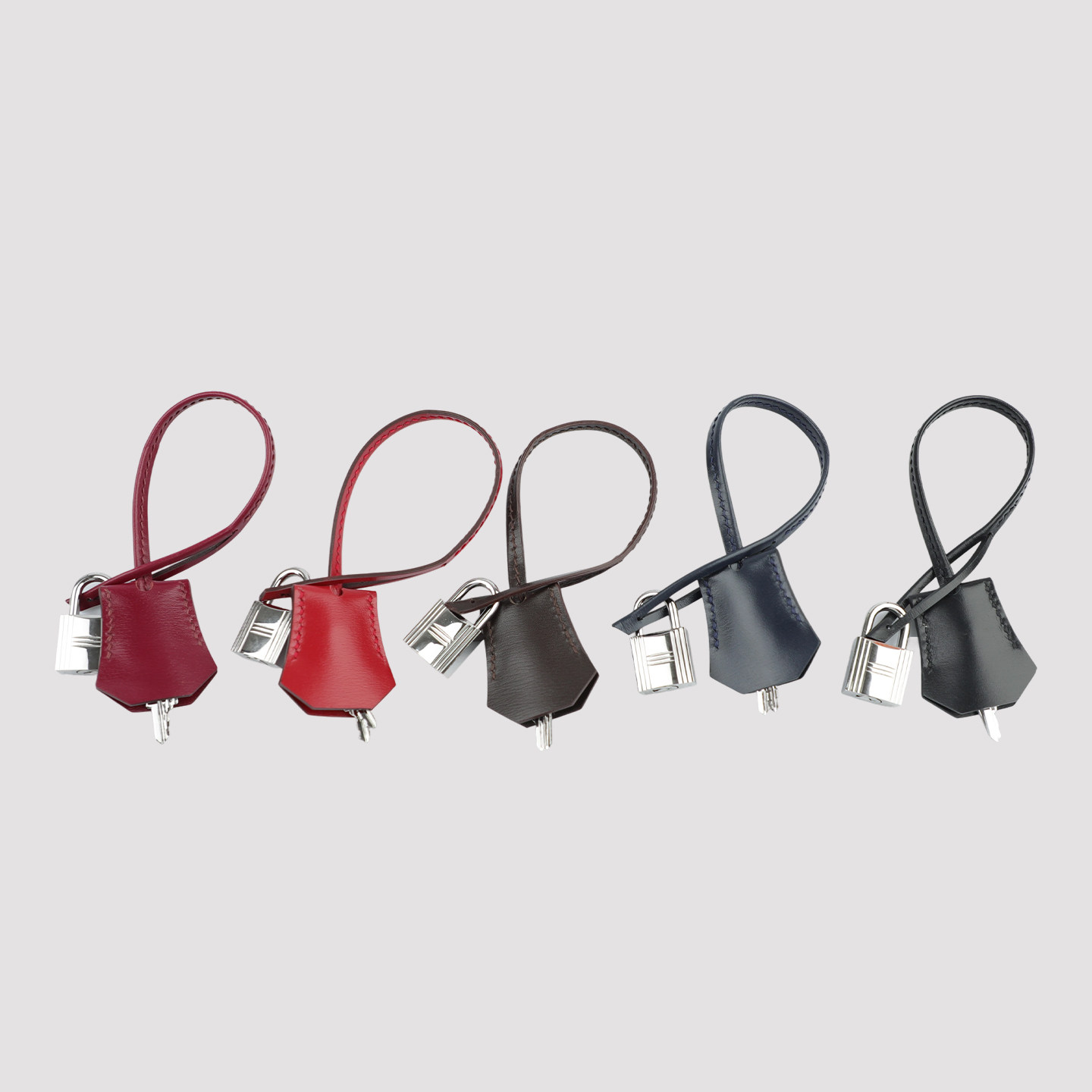 手缝蜡线BOX皮铂金包钥匙套