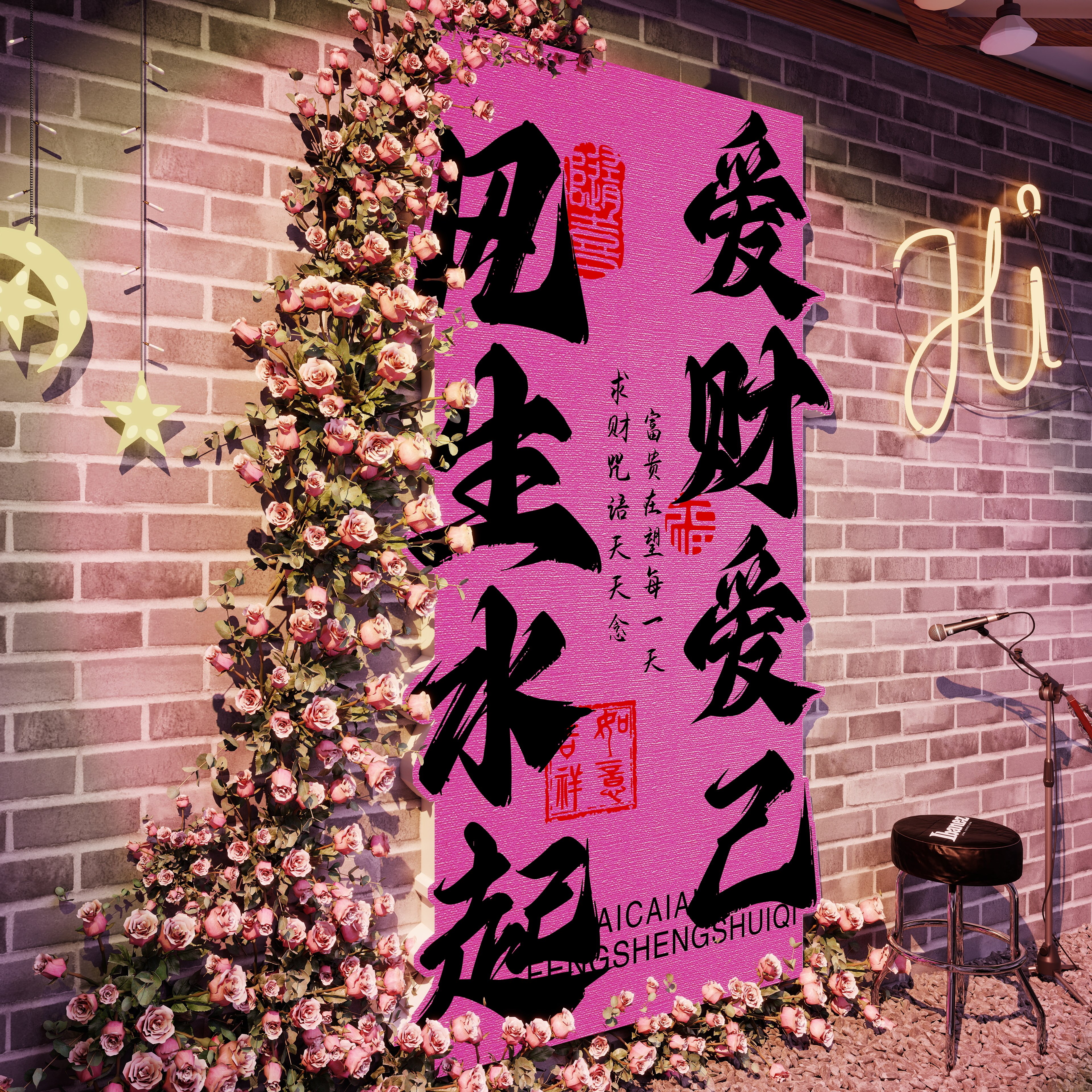 【免费改字】网红打卡背景墙贴