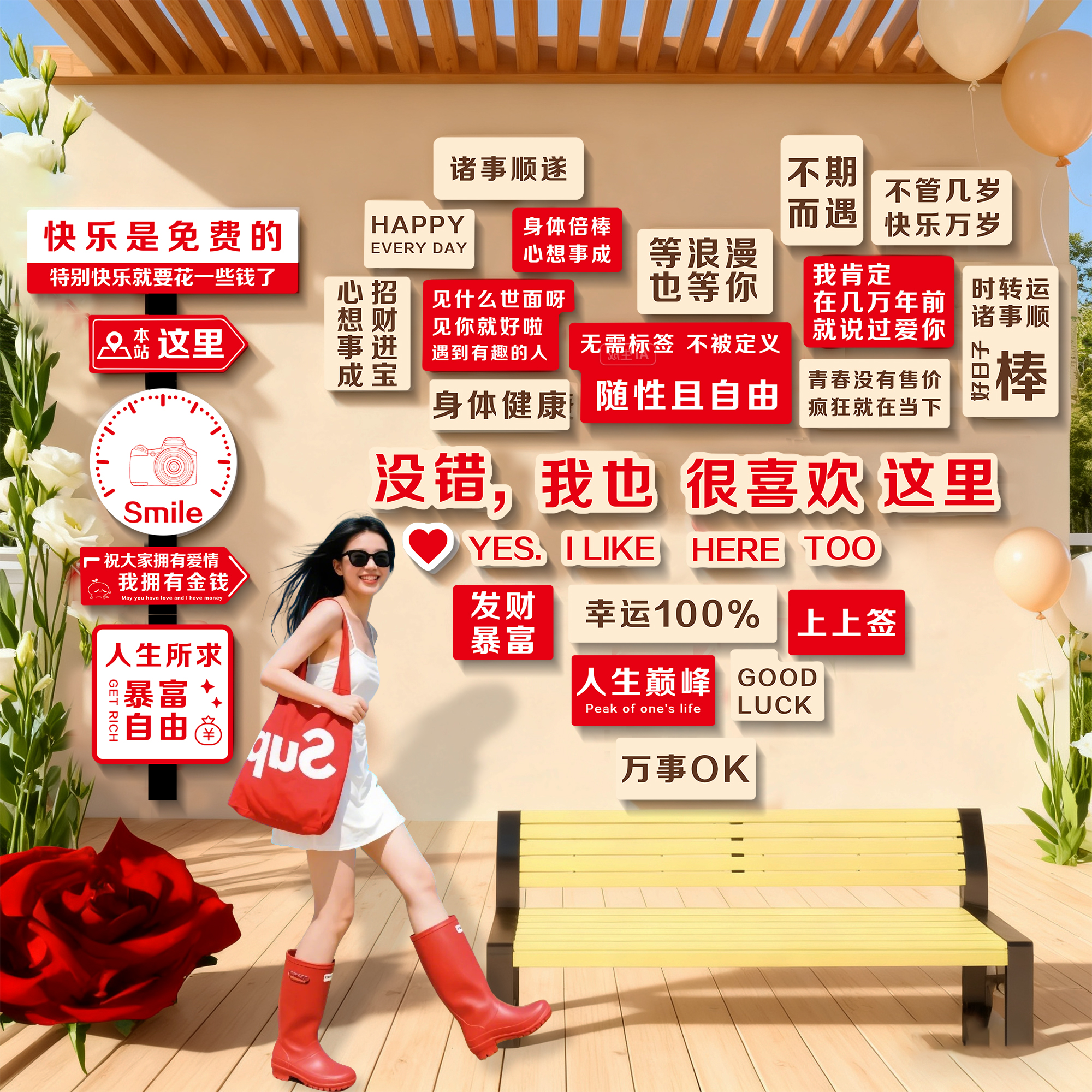 【安装简单】网红打卡背景墙贴