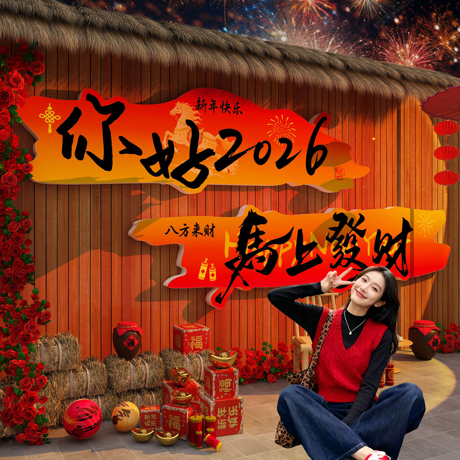 【免费改字】2026马新年装饰挂画