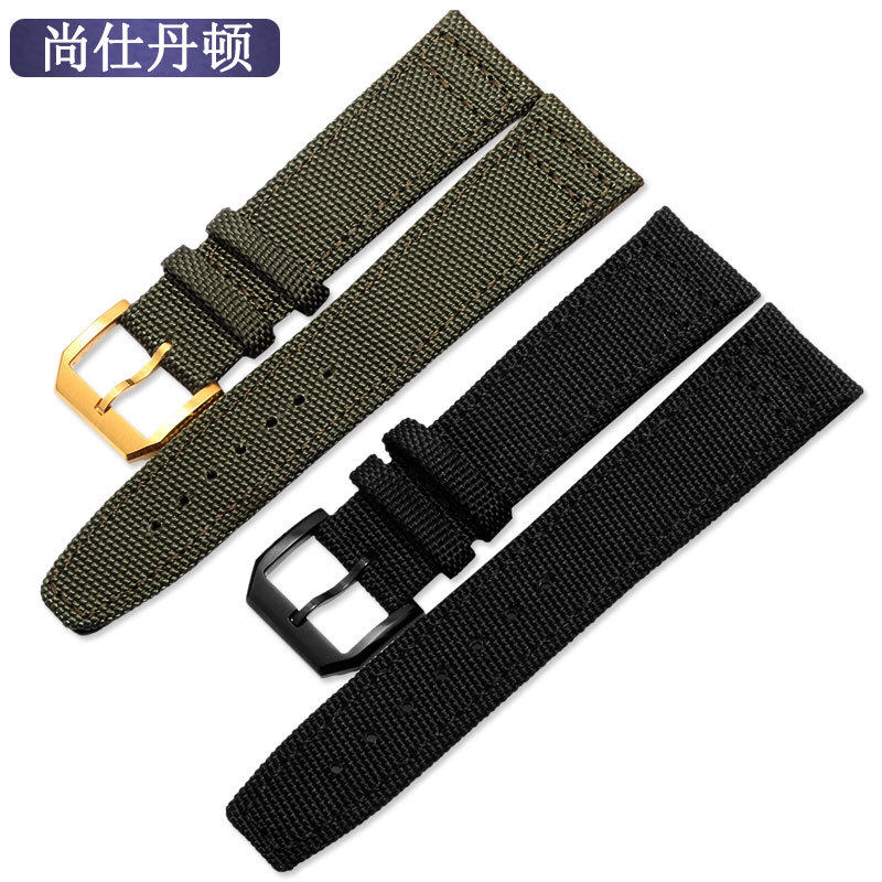 万国尼龙帆布手表带 适配IWC飞行员葡萄牙针扣表链配件202122mm男