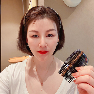 发夹女夏季 碎发整理夹豹纹发梳刘海插梳发卡发箍后脑勺夹子头饰