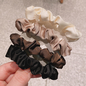 发圈通勤发饰百搭基础打底款 3根装 缎面小肠圈发绳ins风韩式 皮套