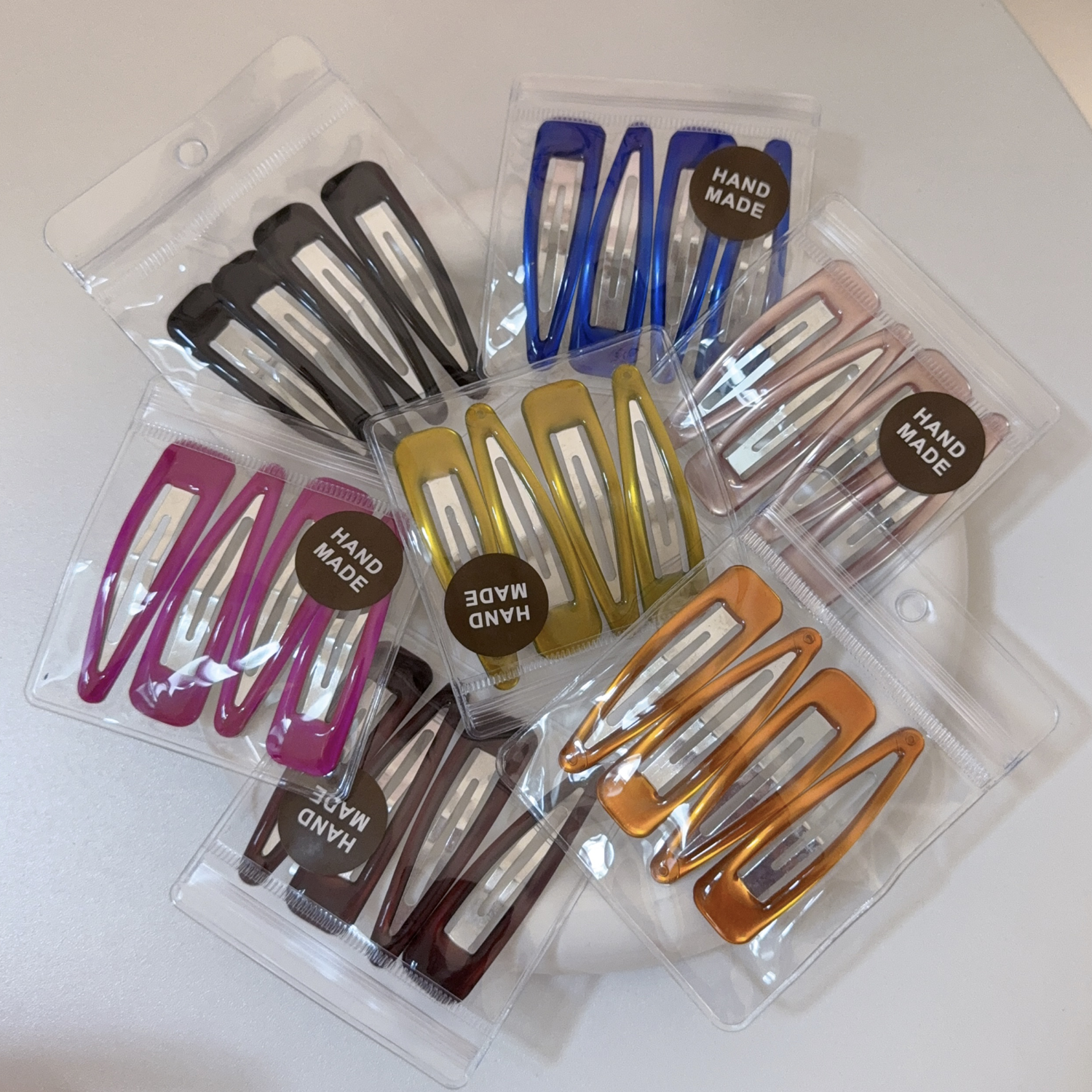 4个袋装~黑咖色系水滴bb夹