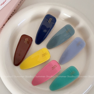 深邃蓝色 发夹鸭嘴夹 醋酸发夹小号前额刘海夹France金标边夹法式