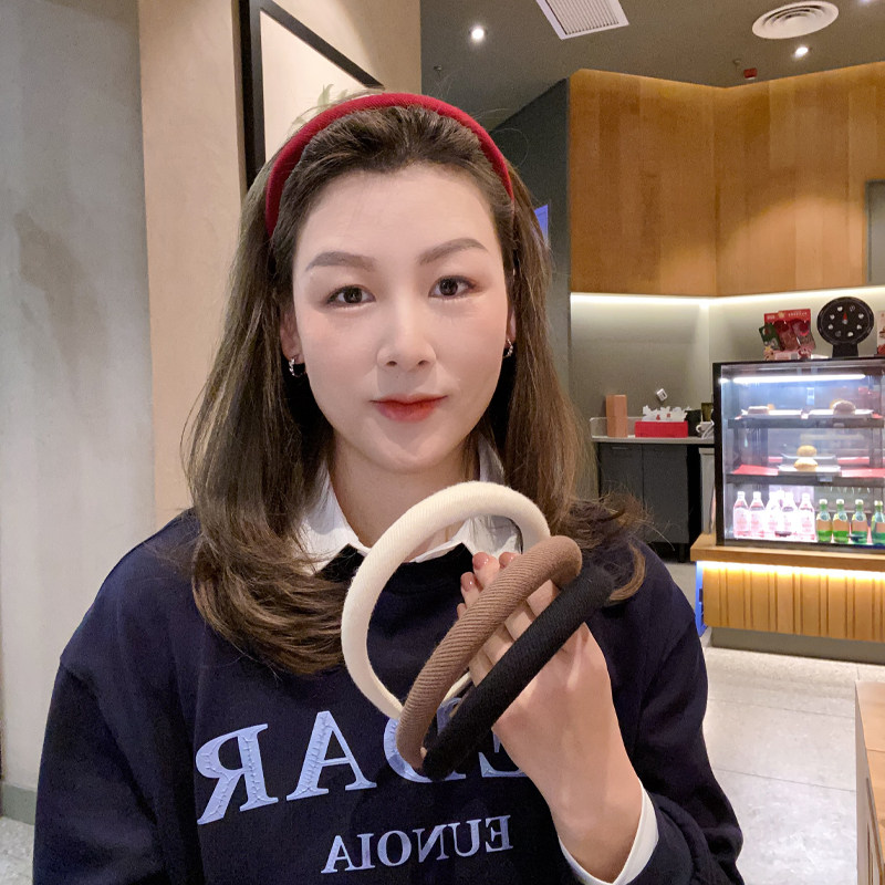 细款头箍酒红色海绵发箍