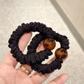 冰丝肠圈豹纹圆球头绳高弹不缠发不伤发发圈韩式 四季 可用 头绳