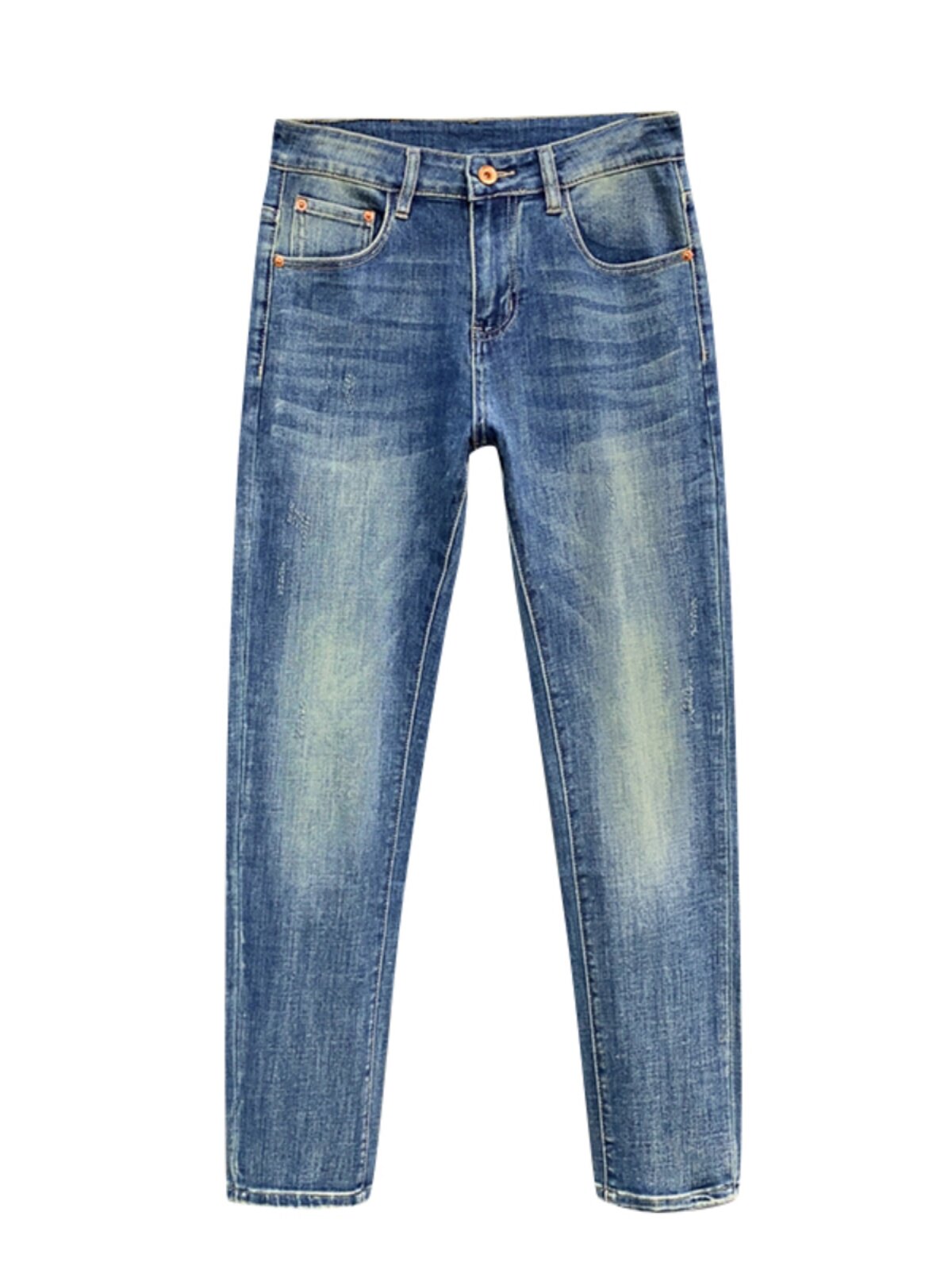 2024 BLUE JEANS MENS FASHION FALL|WINTER SLIM STRAIGHT CASUAL TREND VERSATILE NEW MENS TROUSERS