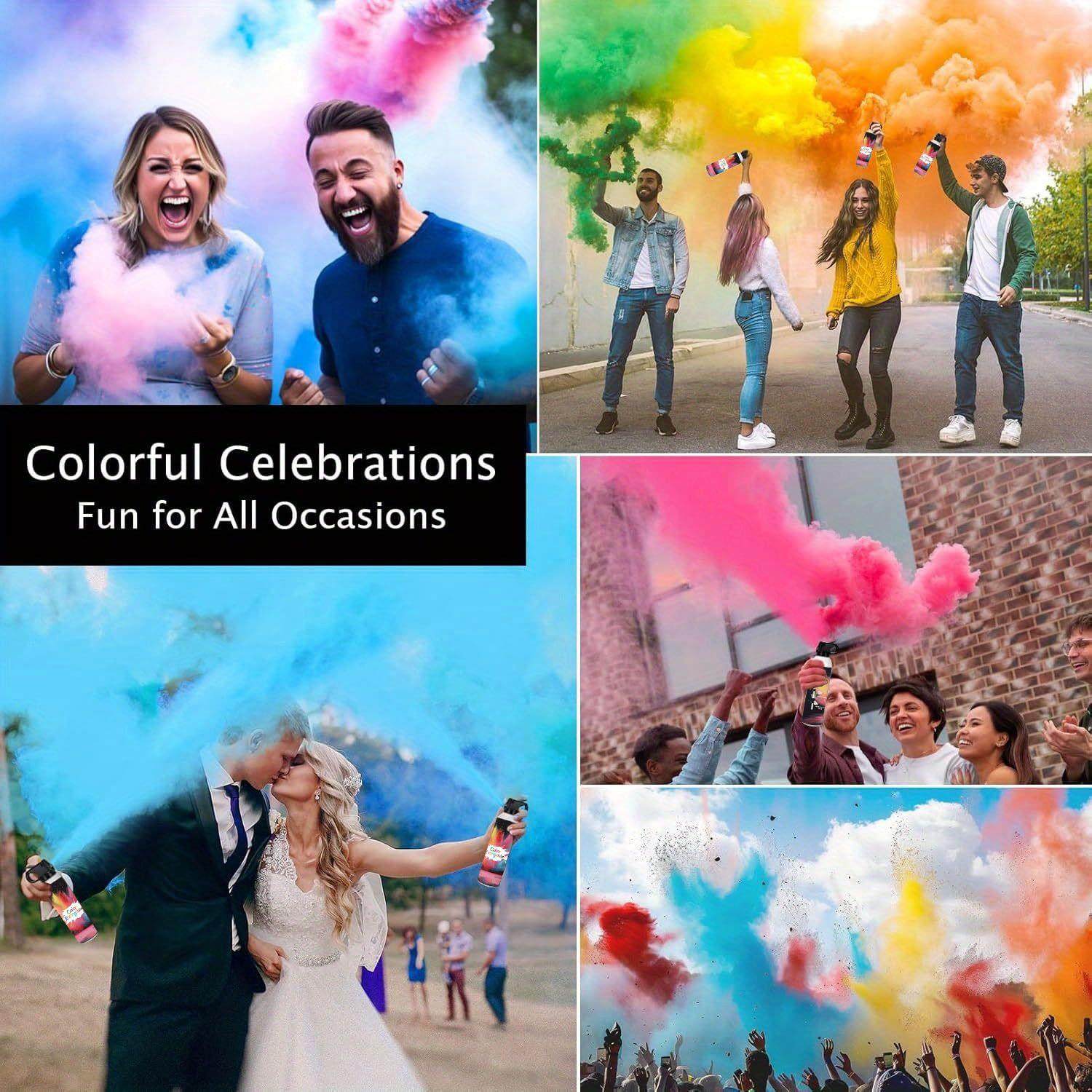 校运会开幕式七彩祥云婚礼花喷雾结婚罐装彩跑粉玉米粉喷彩性别揭