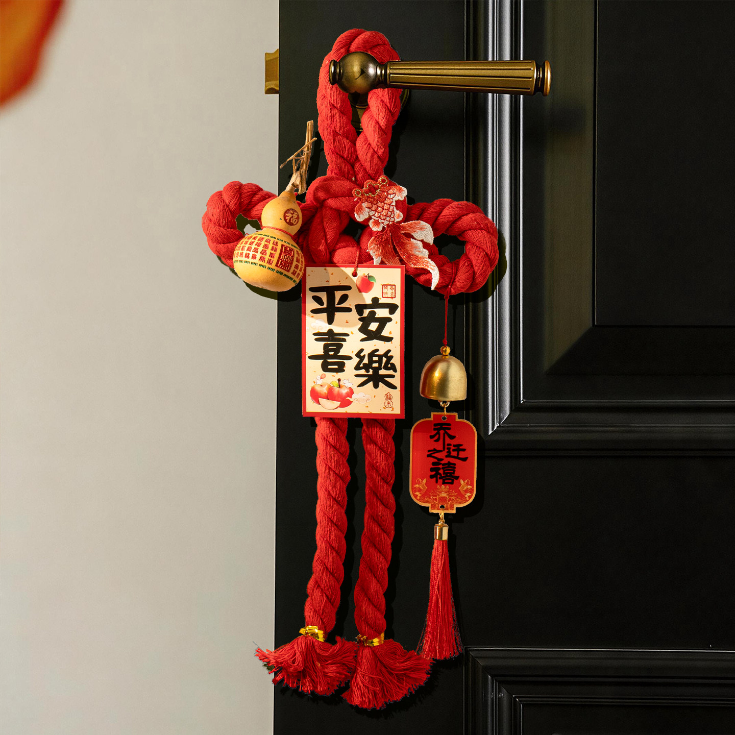 乔迁装饰门把手万字结成品挂件图片