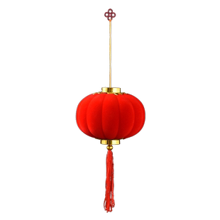 新年植绒小红灯笼挂件2026马年新款树上室内装饰氛围布置户外防水