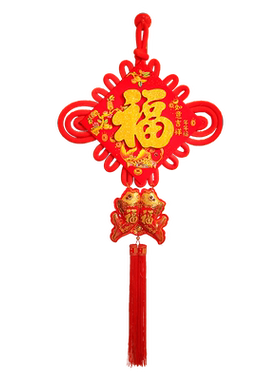 中国结福字挂件客厅电视背景墙