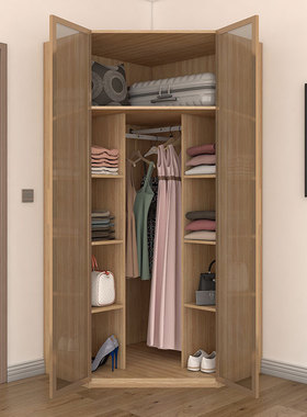 转角衣柜家用卧室90度墙角柜多功能角柜储物柜小户型拐角置物柜子