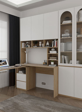 书桌书架一体卧室小型书房儿童学习桌子转角学生写字桌家用电脑台