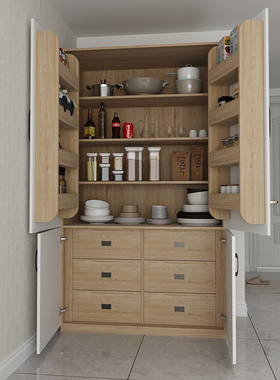 创意餐边柜一体靠墙橱柜客厅家用现代简约高柜大容量多功能储物柜