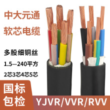 YJVR RVV软电缆线 2 3 4 5芯10 16 25 35 50平方国标纯铜三四五芯