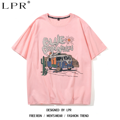 美式复古沙漠巴士纯棉短袖T恤女